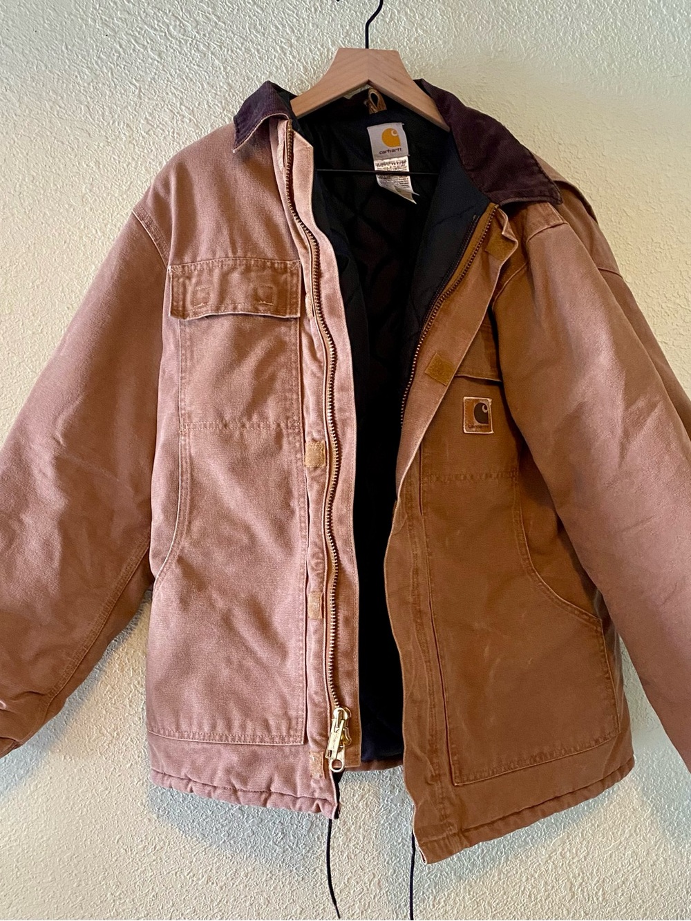 Carhartt C26 Men’s Brown Quilt Lined Duck Canvas Work Jacket